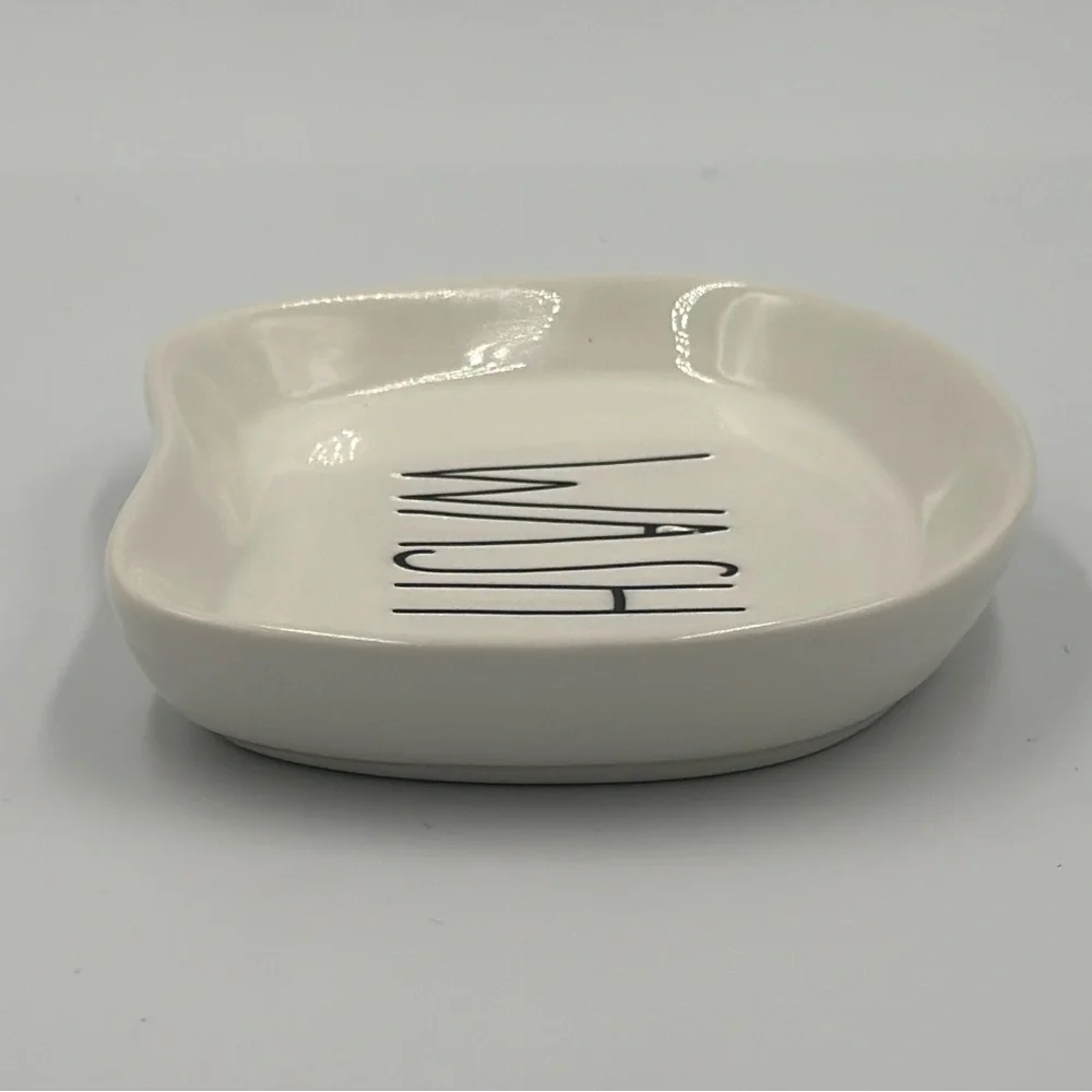 Rae Dunn “WASH” Soap Dish Holder White & Black